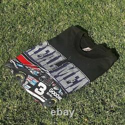 SUPER RARE 1995 Dale Earnhardt Jr. NASCAR Les vrais hommes portent du noir et de l'argent Tee