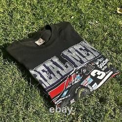 SUPER RARE 1995 Dale Earnhardt Jr. NASCAR Les vrais hommes portent du noir et de l'argent Tee