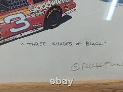 Signé par Dale Earnhardt & Rick Finn Trois nuances de noir 1997 166/950 Litho