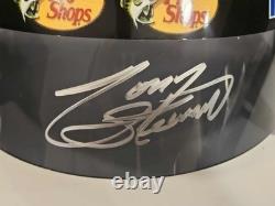 TONY STEWART Visière de Casque Autographiée Utilisée en Course NASCAR Bass Pro Shops Mobil1