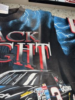 T-shirt NASCAR Vintage 90s Dale Earnhardt The Black Knight AOP Taille L RARE