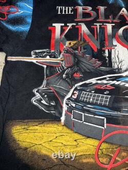 T-shirt NASCAR Vintage 90s Dale Earnhardt The Black Knight AOP Taille L RARE