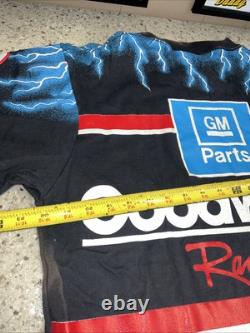 T-shirt NASCAR Vintage 90s Dale Earnhardt The Black Knight AOP Taille L RARE