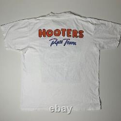 T-shirt de course vintage Alen Kulwicki Hooters Racing Nascar Double Face 90s Rare de 1993