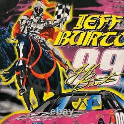 T-shirt vintage NASCAR des années 90 de Jeff Burton taille L, maître de la piste de course, impression intégrale