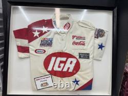 Uniforme NASCAR de Fleming IGA, série Busch 1998, 50e anniversaire encadré
