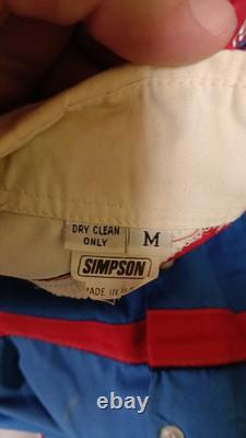 Uniforme de l'équipe de pit utilisé en course Vintage Ken Schrader Racing Inc Simpson RARE