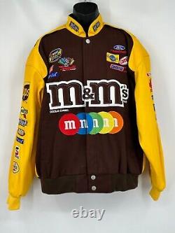 Veste Chase Authentics pour hommes M&M NASCAR taille XL brun jaune blocs de couleur en coton