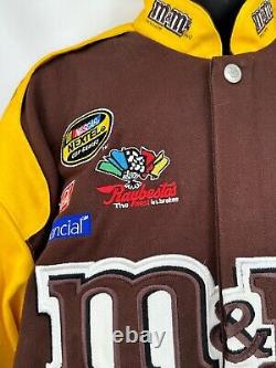 Veste Chase Authentics pour hommes M&M NASCAR taille XL brun jaune blocs de couleur en coton