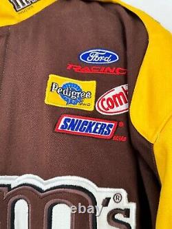 Veste Chase Authentics pour hommes M&M NASCAR taille XL brun jaune blocs de couleur en coton