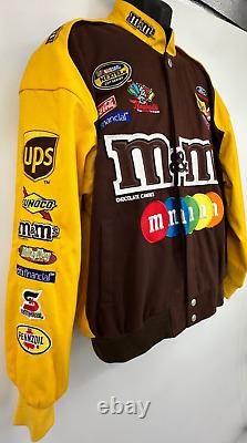 Veste Chase Authentics pour hommes M&M NASCAR taille XL brun jaune blocs de couleur en coton