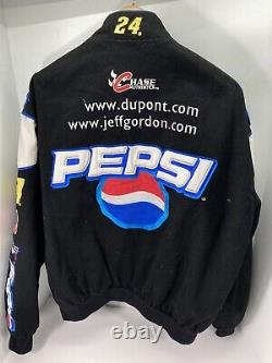 Veste Chase Jeff Gordon Pepsi pour Hommes Taille XL Snap NASCAR Racing Noir Authentique