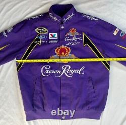 Veste Crown Royal NASCAR pour hommes en taille Large Chase Authentics Matt Kenseth, violet avec boutons pression.