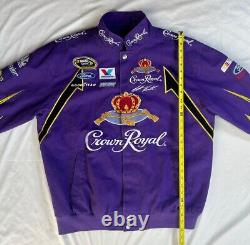 Veste Crown Royal NASCAR pour hommes en taille Large Chase Authentics Matt Kenseth, violet avec boutons pression.