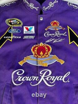Veste Crown Royal NASCAR pour hommes en taille Large Chase Authentics Matt Kenseth, violet avec boutons pression.