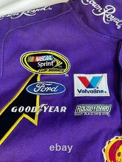 Veste Crown Royal NASCAR pour hommes en taille Large Chase Authentics Matt Kenseth, violet avec boutons pression.