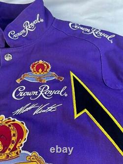 Veste Crown Royal NASCAR pour hommes en taille Large Chase Authentics Matt Kenseth, violet avec boutons pression.