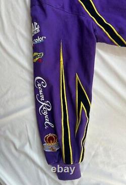 Veste Crown Royal NASCAR pour hommes en taille Large Chase Authentics Matt Kenseth, violet avec boutons pression.