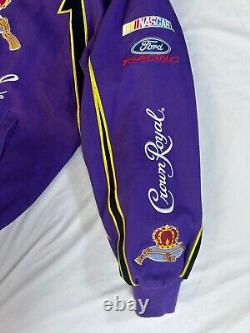 Veste Crown Royal NASCAR pour hommes en taille Large Chase Authentics Matt Kenseth, violet avec boutons pression.