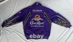 Veste Crown Royal NASCAR pour hommes en taille Large Chase Authentics Matt Kenseth, violet avec boutons pression.