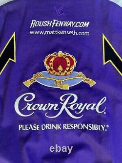 Veste Crown Royal NASCAR pour hommes en taille Large Chase Authentics Matt Kenseth, violet avec boutons pression.