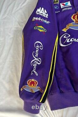 Veste Crown Royal NASCAR pour hommes en taille Large Chase Authentics Matt Kenseth, violet avec boutons pression.