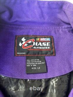 Veste Crown Royal NASCAR pour hommes en taille Large Chase Authentics Matt Kenseth, violet avec boutons pression.