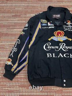 Veste Matt Kenseth Crown Royal de style bombardier Chase Authentics Vtg Nascar pour hommes taille XL