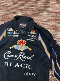 Veste Matt Kenseth Crown Royal de style bombardier Chase Authentics Vtg Nascar pour hommes taille XL