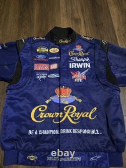 Veste NASCAR Crown Royal ULTRA RARE Haute Qualité Kurt Busch Taille L Homme