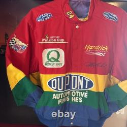 Veste NASCAR Jeff Hamilton Jeff Gordon vintage XL Rainbow Warrior DuPont Racing des années 90