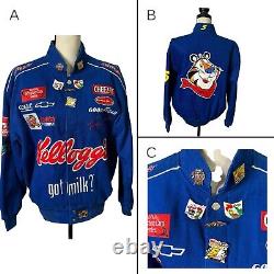Veste NASCAR M Chase Authentics Terry Labonte Kellogg's Got Milk avec 6 épingles bleues Veste NASCAR M Chase Authentics Terry Labonte Kellogg's Got Milk avec 6 épingles bleues