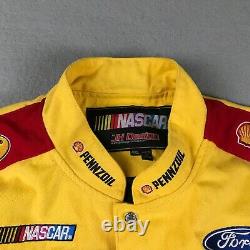Veste NASCAR pour hommes 4XL jaune à zip intégral à manches longues manteau de course Pennzoil Shell