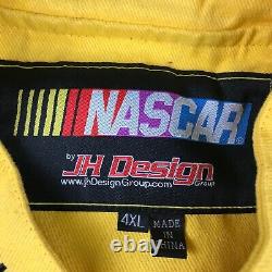 Veste NASCAR pour hommes 4XL jaune à zip intégral à manches longues manteau de course Pennzoil Shell