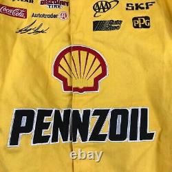 Veste NASCAR pour hommes 4XL jaune à zip intégral à manches longues manteau de course Pennzoil Shell
