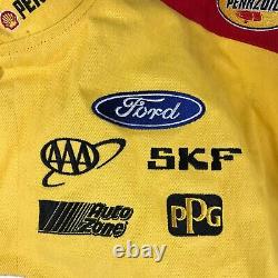 Veste NASCAR pour hommes 4XL jaune à zip intégral à manches longues manteau de course Pennzoil Shell