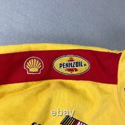 Veste NASCAR pour hommes 4XL jaune à zip intégral à manches longues manteau de course Pennzoil Shell