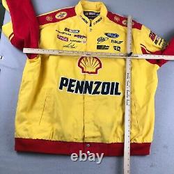 Veste NASCAR pour hommes 4XL jaune à zip intégral à manches longues manteau de course Pennzoil Shell