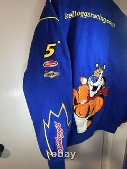 Veste NASCAR vintage Kelloggs pour homme 2XL Chase Authentics JH Design bleue