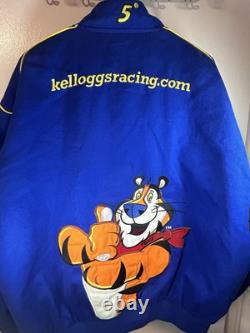 Veste NASCAR vintage Kelloggs pour homme 2XL Chase Authentics JH Design bleue