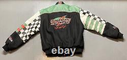 Veste Nascar Jeff Hamilton en Cuir et Laine Interstate Batteries Vert Taille Large