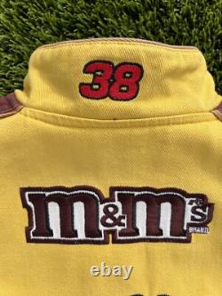Veste Nascar Vintage Rare Jaune et Marron MM Jh Design Elliot Sadler #38 Taille M