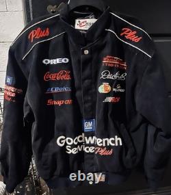 Veste VTG Dale Earnhardt GM Goodwrench M Chase NASCAR Winston Cup en daim noir