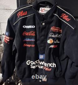 Veste VTG Dale Earnhardt GM Goodwrench M Chase NASCAR Winston Cup en daim noir