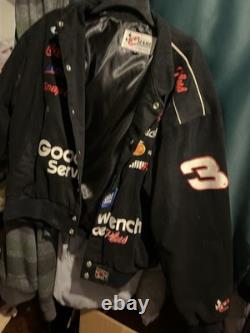 Veste VTG Dale Earnhardt GM Goodwrench M Chase NASCAR Winston Cup en daim noir