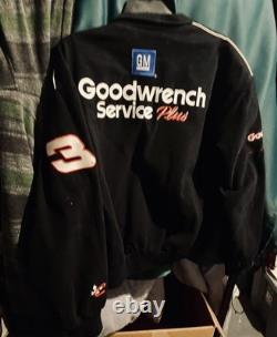 Veste VTG Dale Earnhardt GM Goodwrench M Chase NASCAR Winston Cup en daim noir
