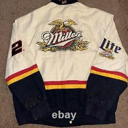 Veste Vintage Miller Lite Signature Rusty Wallace pour homme XXL NASCAR