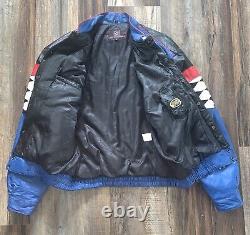 Veste aviateur en cuir Nascar 4 couleurs de cuir ! XL Chase Authentics JH Design