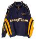 Veste De Course Goodyear Racing Nascar Xl Bleue Et Jaune, Brodée, Fermeture éclair, équipage #3568