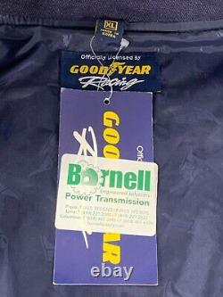 Veste de course Goodyear Racing NASCAR XL bleue et jaune, brodée, fermeture éclair, équipage #3568